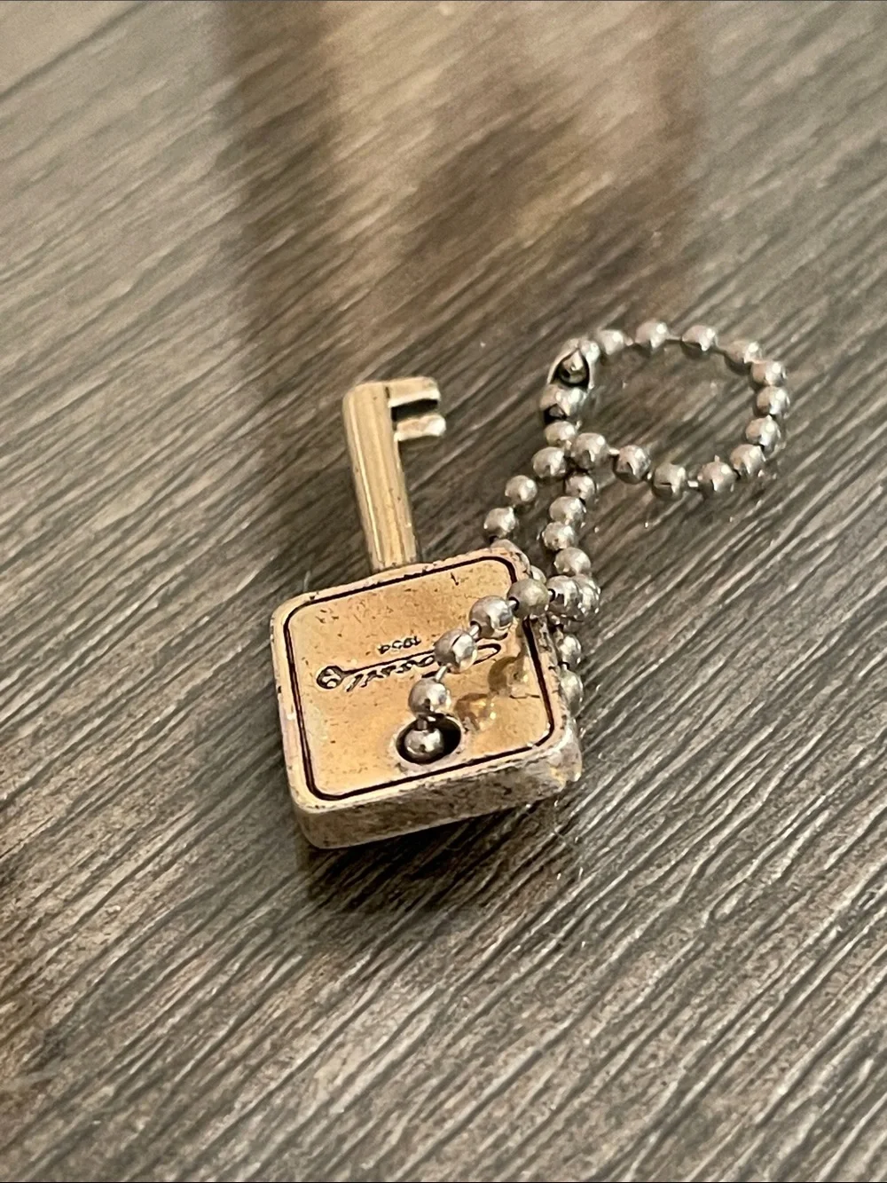 Fossil Brand Key Bag Charm on Ball Chain - Silver-tone